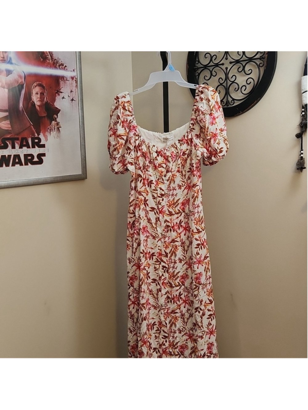 Seven Wonders Maxi Dress Off The Shoulder Floral, Pink and White us size 8